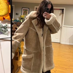 Vintage Long Suede Fur Coat